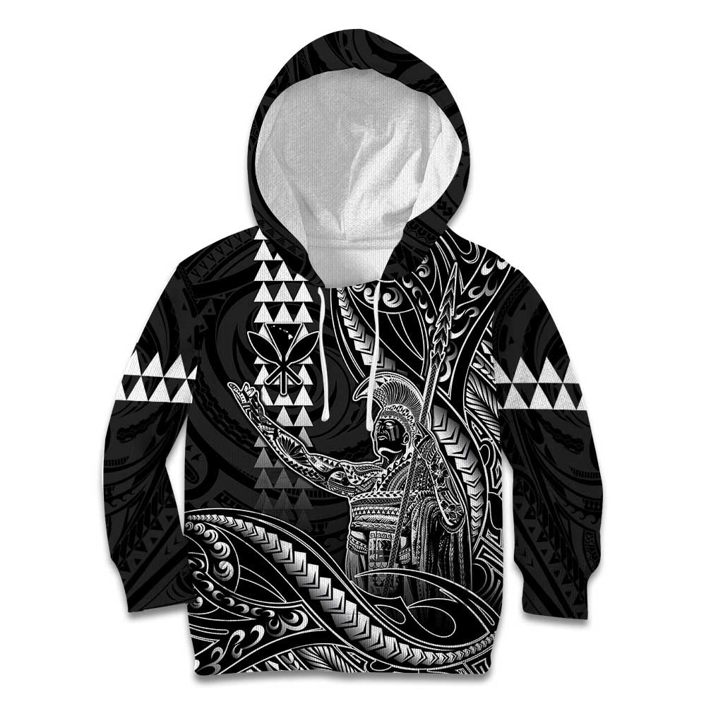 Hawaii King Kamehameha The Great Kid Hoodie Black Tribal Tattoo