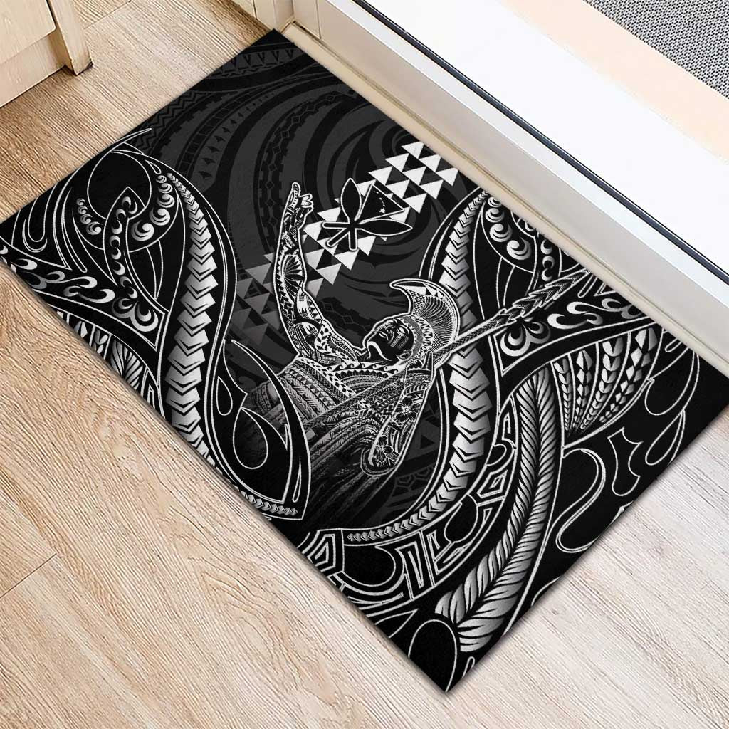Hawaii King Kamehameha The Great Rubber Doormat Black Tribal Tattoo