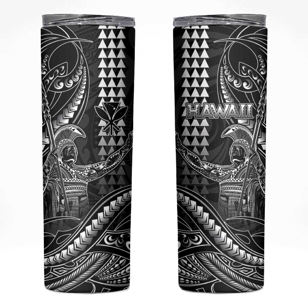Hawaii King Kamehameha The Great Skinny Tumbler Black Tribal Tattoo