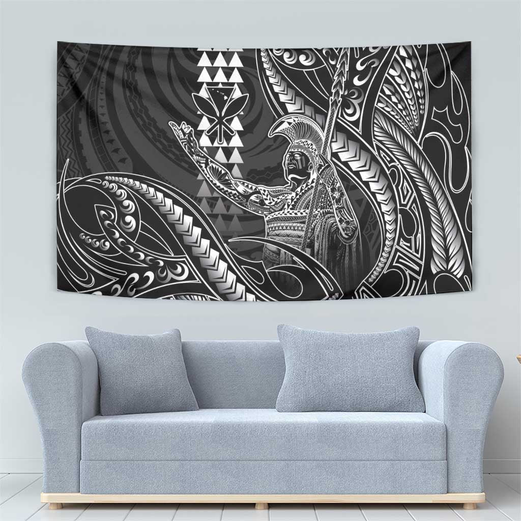 Hawaii King Kamehameha The Great Tapestry Black Tribal Tattoo
