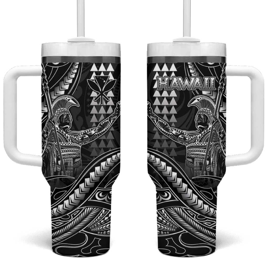 Hawaii King Kamehameha The Great Tumbler With Handle Black Tribal Tattoo