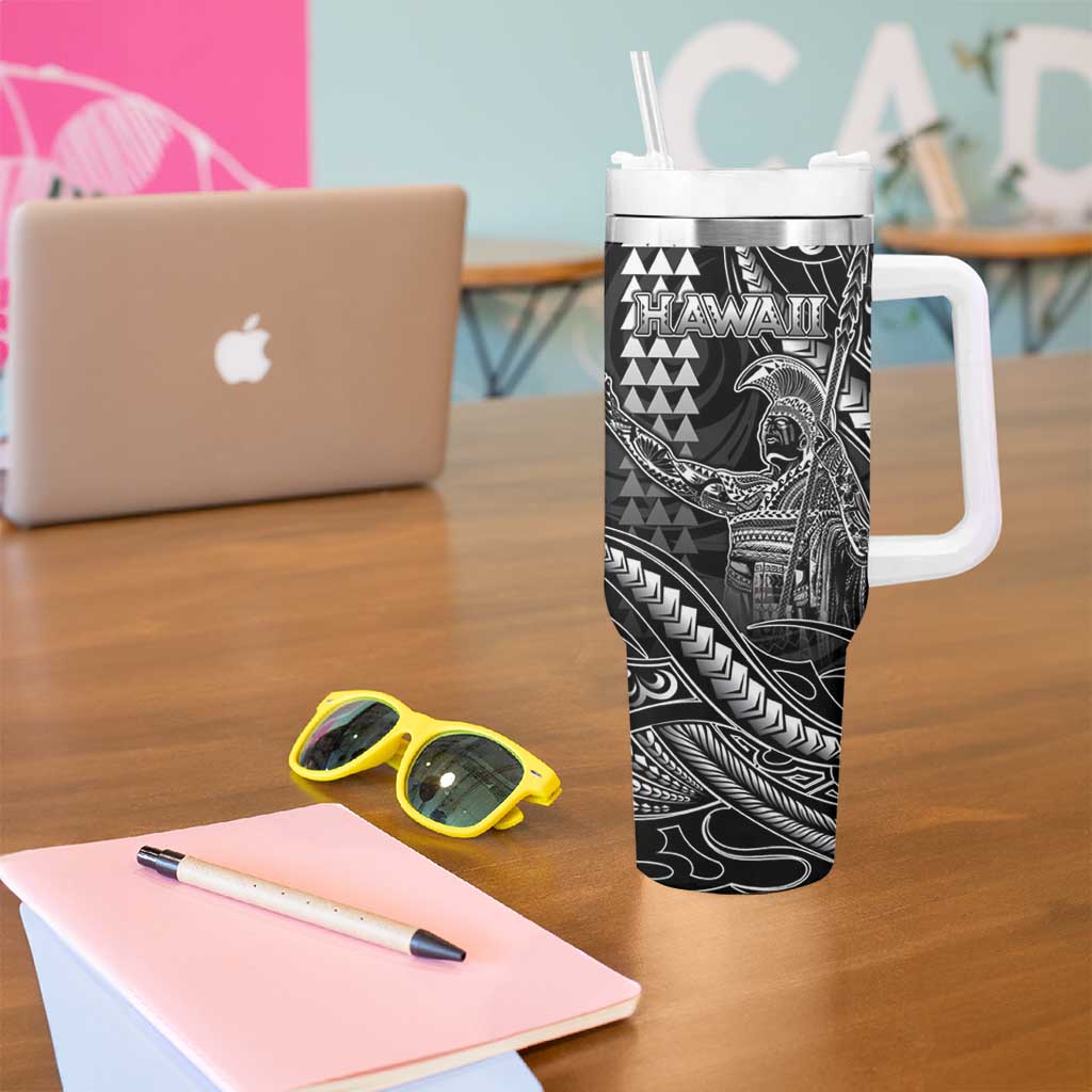 Hawaii King Kamehameha The Great Tumbler With Handle Black Tribal Tattoo
