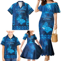 Personalised New Zealand Mother's Day Family Matching Mermaid Dress and Hawaiian Shirt Ko Te Whaea Te Takere O Te Waka LT05 - Polynesian Pride