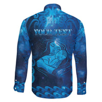 Personalised New Zealand Mother's Day Family Matching Off The Shoulder Long Sleeve Dress and Hawaiian Shirt Ko Te Whaea Te Takere O Te Waka LT05 - Polynesian Pride