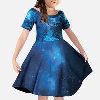 Personalised New Zealand Mother's Day Family Matching Puletasi and Hawaiian Shirt Ko Te Whaea Te Takere O Te Waka LT05 Daughter's Dress Blue - Polynesian Pride