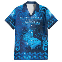 Personalised New Zealand Mother's Day Family Matching Short Sleeve Bodycon Dress and Hawaiian Shirt Ko Te Whaea Te Takere O Te Waka LT05 Dad's Shirt - Short Sleeve Blue - Polynesian Pride