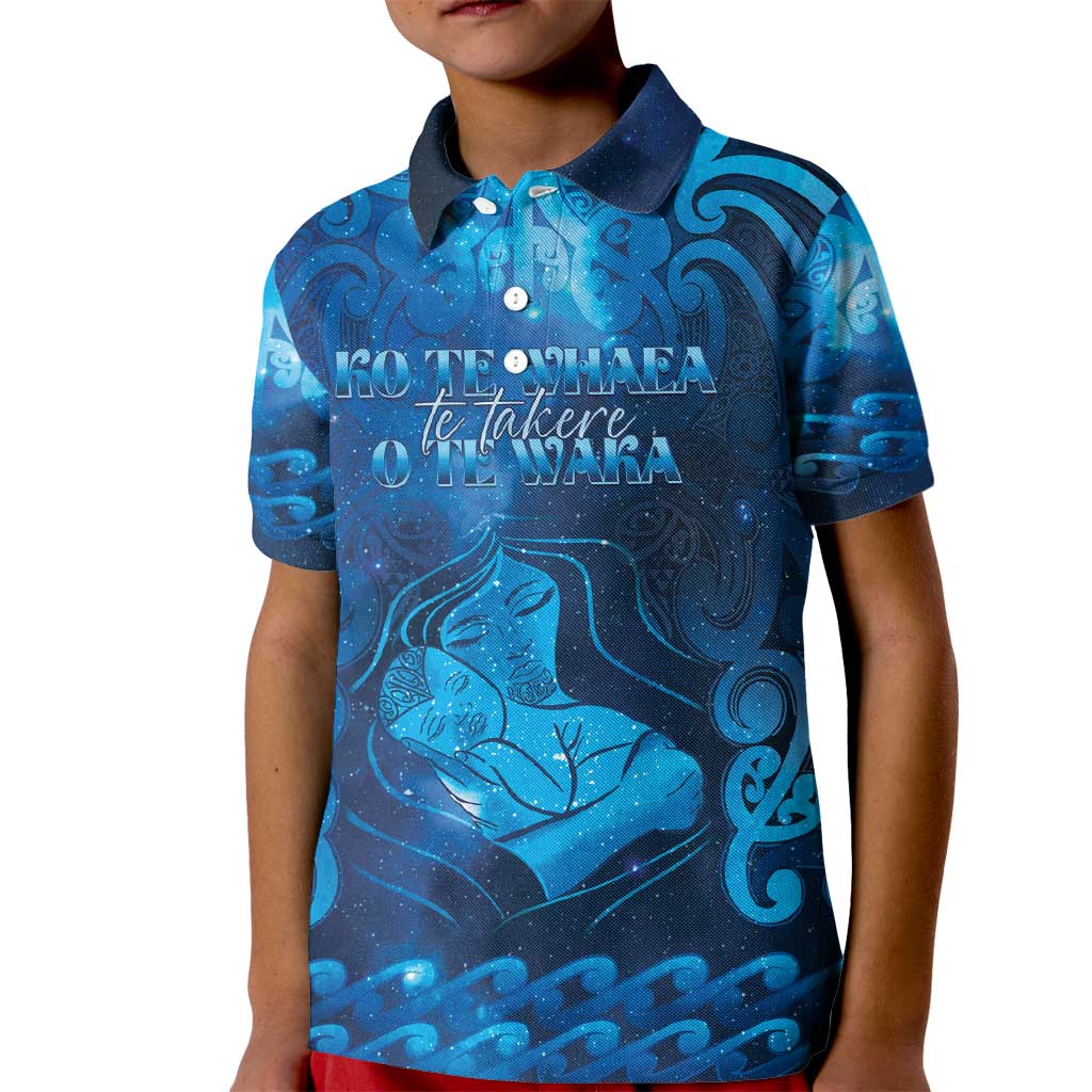 Personalised New Zealand Mother's Day Kid Polo Shirt Ko Te Whaea Te Takere O Te Waka