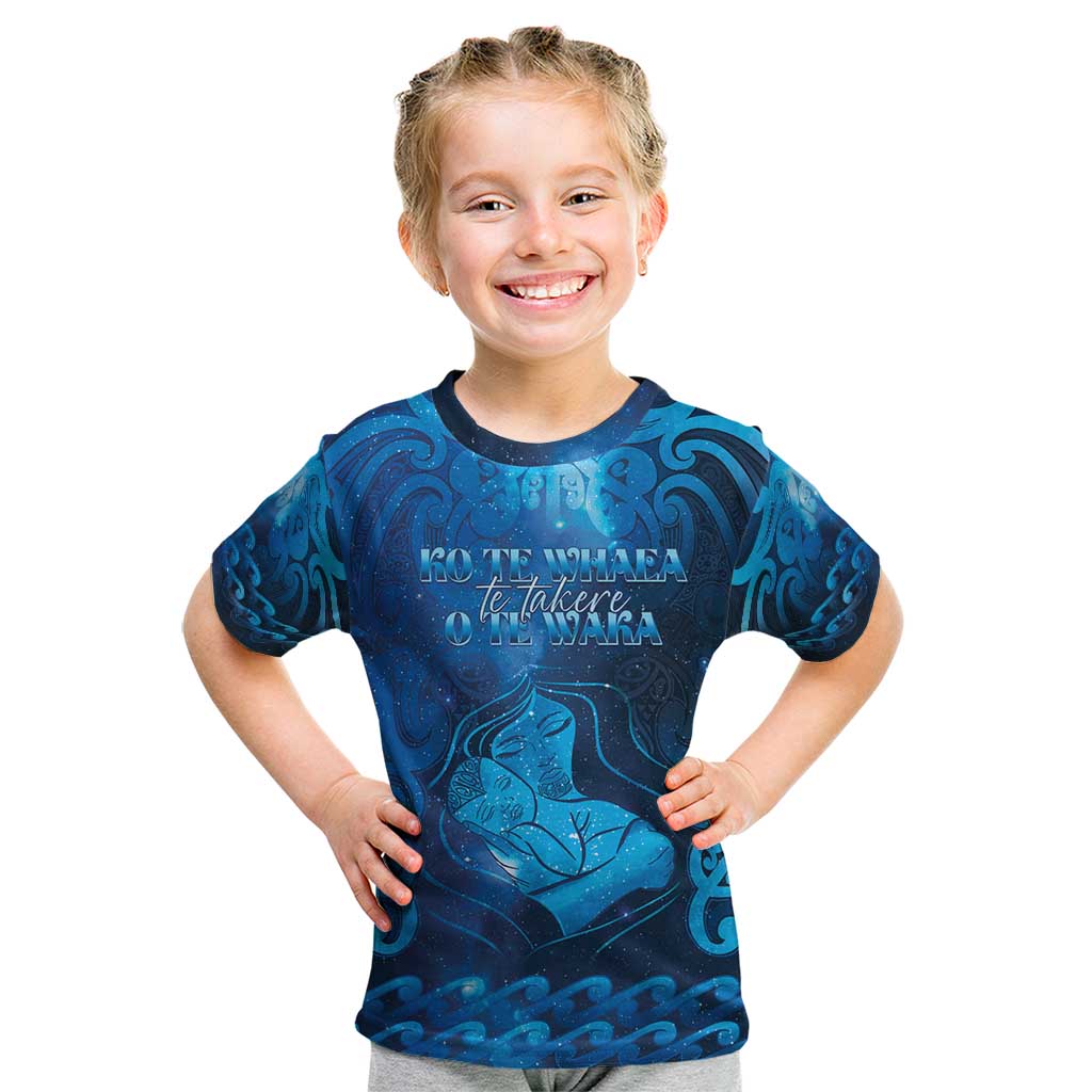 Personalised New Zealand Mother's Day Kid T Shirt Ko Te Whaea Te Takere O Te Waka