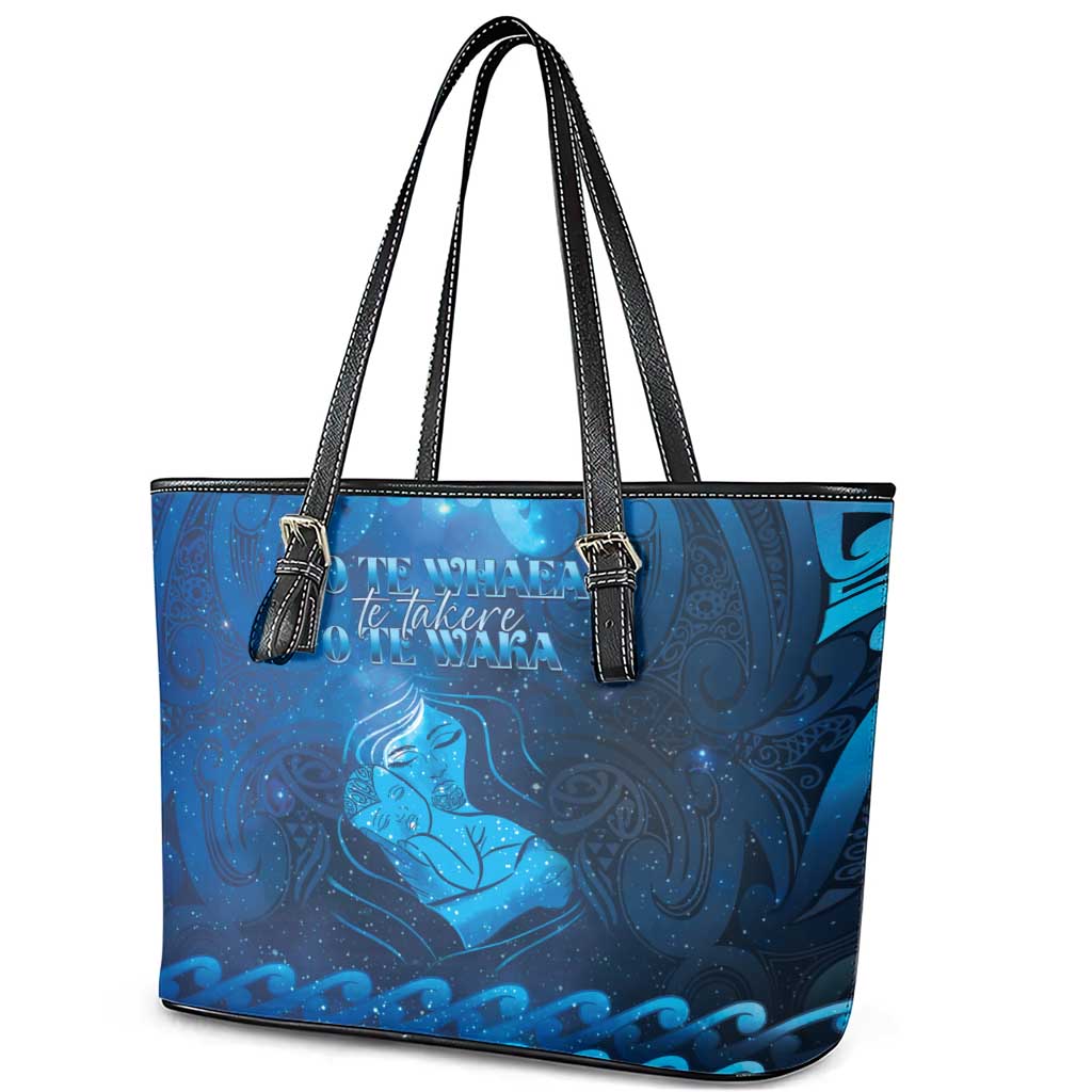 New Zealand Mother's Day Leather Tote Bag Ko Te Whaea Te Takere O Te Waka LT05 - Polynesian Pride
