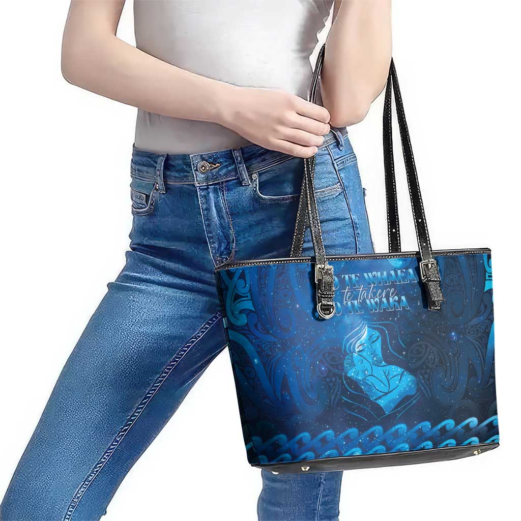 New Zealand Mother's Day Leather Tote Bag Ko Te Whaea Te Takere O Te Waka LT05 - Polynesian Pride
