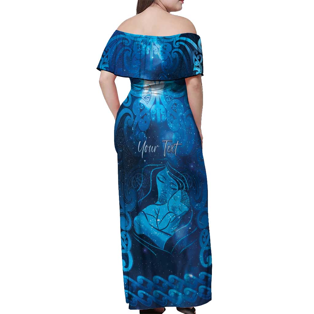 Personalised New Zealand Mother's Day Off Shoulder Maxi Dress Ko Te Whaea Te Takere O Te Waka