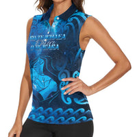 Personalised New Zealand Mother's Day Women Sleeveless Polo Shirt Ko Te Whaea Te Takere O Te Waka LT05 - Polynesian Pride