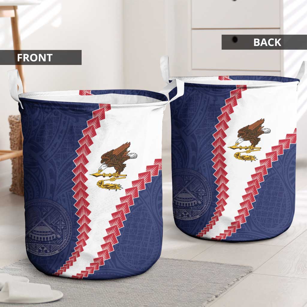 American Samoa Eagle Laundry Basket Polynesian Tribal Pattern Curve Style