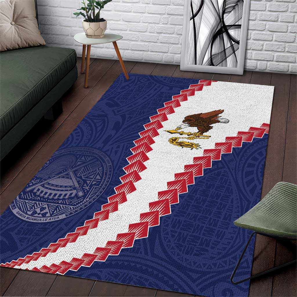 American Samoa Eagle Area Rug Polynesian Tribal Pattern Curve Style