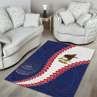 American Samoa Eagle Area Rug Polynesian Tribal Pattern Curve Style