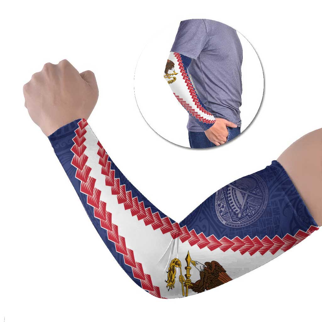 American Samoa Eagle Arm Sleeves Polynesian Tribal Pattern Curve Style