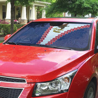 American Samoa Eagle Auto Sun Shade Polynesian Tribal Pattern Curve Style