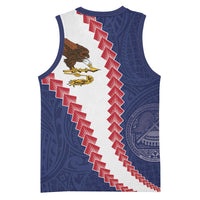 American Samoa Eagle Basketball Jersey Polynesian Tribal Pattern Curve Style