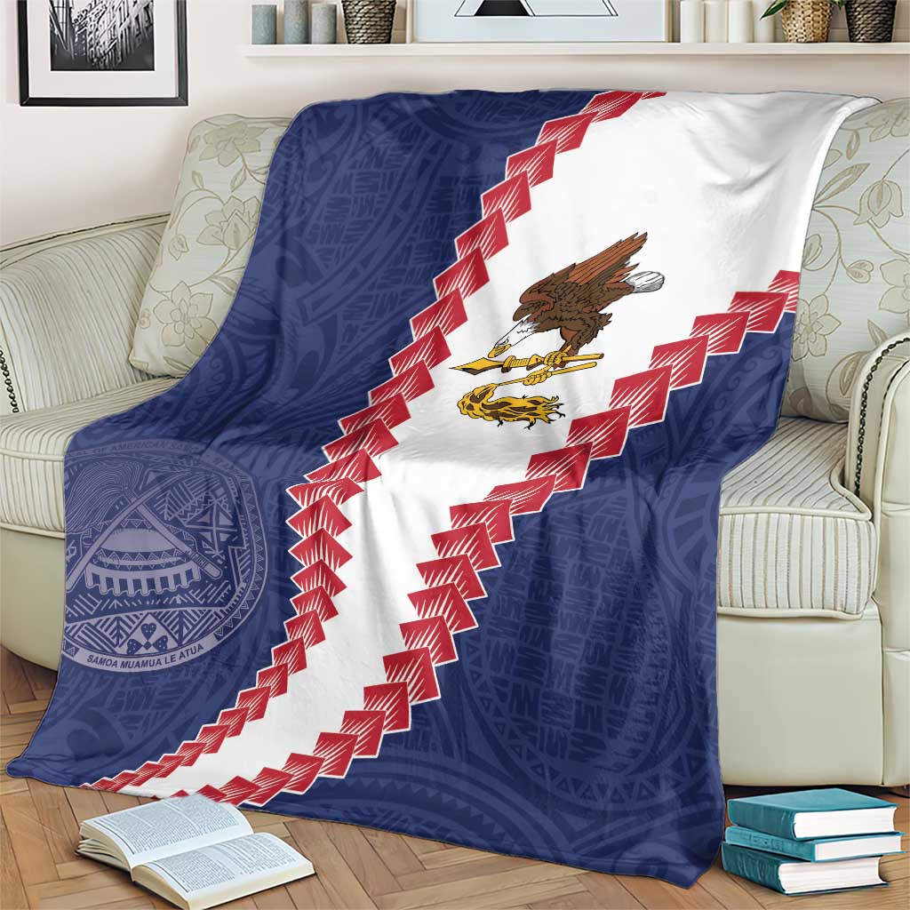 American Samoa Eagle Blanket Polynesian Tribal Pattern Curve Style