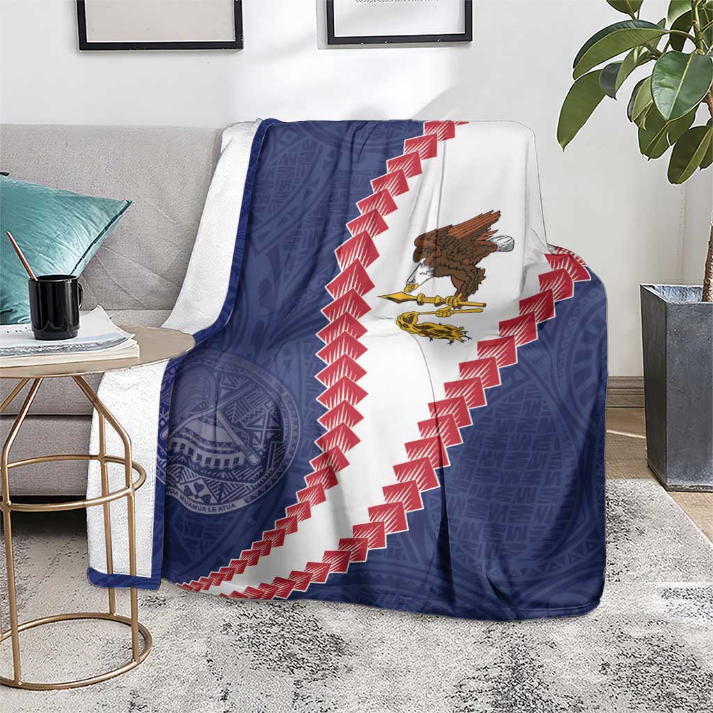 American Samoa Eagle Blanket Polynesian Tribal Pattern Curve Style