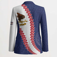 American Samoa Eagle Blazer Polynesian Tribal Pattern Curve Style