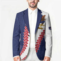 American Samoa Eagle Blazer Polynesian Tribal Pattern Curve Style