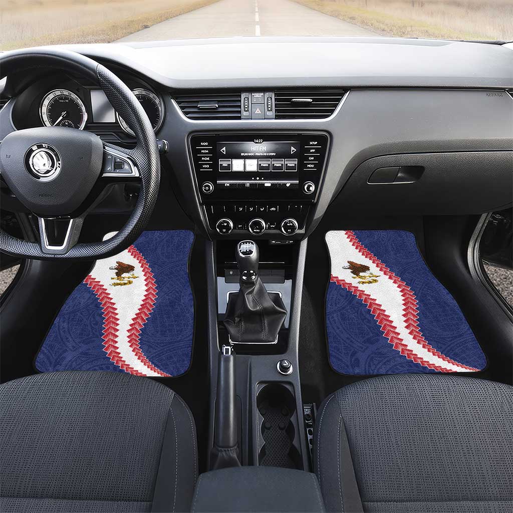 American Samoa Eagle Car Mats Polynesian Tribal Pattern Curve Style