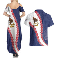 American Samoa Eagle Couples Matching Summer Maxi Dress and Hawaiian Shirt Polynesian Tribal Pattern Curve Style