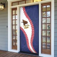 American Samoa Eagle Door Cover Polynesian Tribal Pattern Curve Style