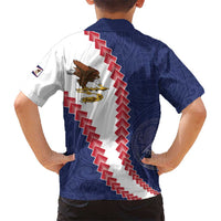 American Samoa Eagle Family Matching Off The Shoulder Long Sleeve Dress and Hawaiian Shirt Polynesian Tribal Pattern Curve Style