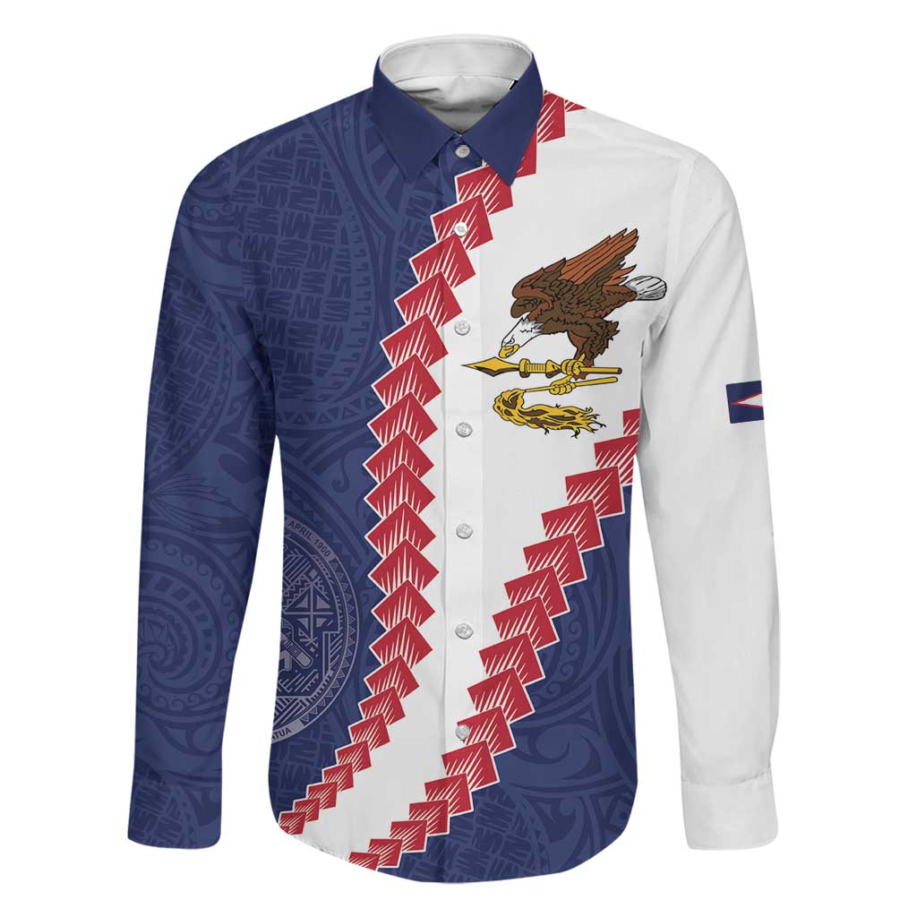 American Samoa Eagle Family Matching Off The Shoulder Long Sleeve Dress and Hawaiian Shirt Polynesian Tribal Pattern Curve Style