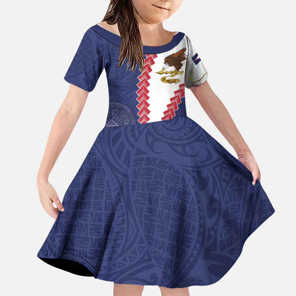 American Samoa Eagle Family Matching Short Sleeve Bodycon Dress and Hawaiian Shirt Polynesian Tribal Pattern Curve Style