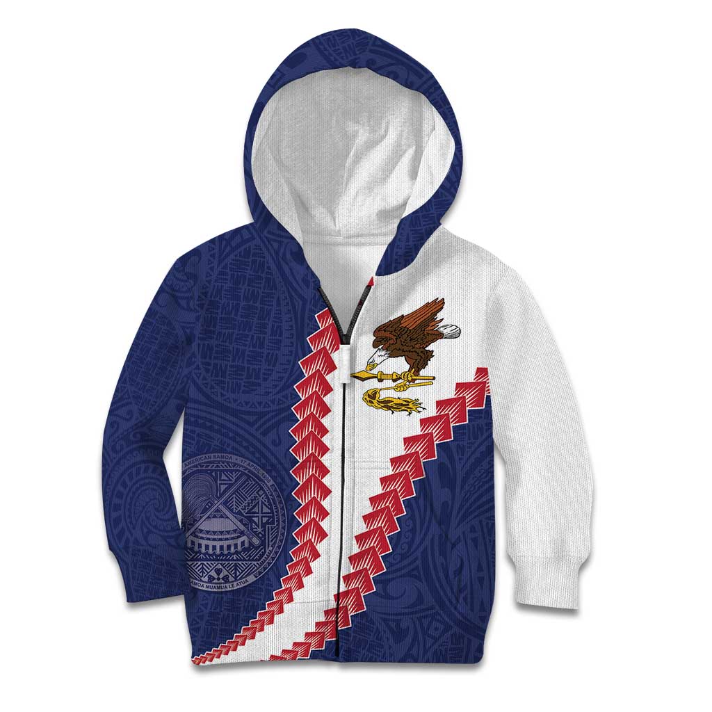 American Samoa Eagle Kid Hoodie Polynesian Tribal Pattern Curve Style