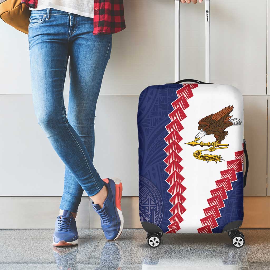 American Samoa Eagle Luggage Cover Polynesian Tribal Pattern Curve Style