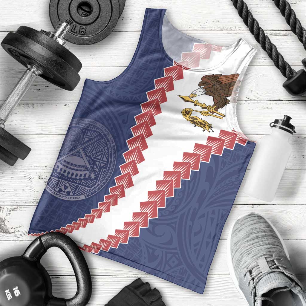 American Samoa Eagle Men Tank Top Polynesian Tribal Pattern Curve Style