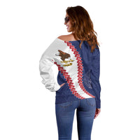 American Samoa Eagle Off Shoulder Sweater Polynesian Tribal Pattern Curve Style