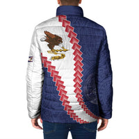 American Samoa Eagle Padded Jacket Polynesian Tribal Pattern Curve Style