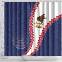 American Samoa Eagle Shower Curtain Polynesian Tribal Pattern Curve Style