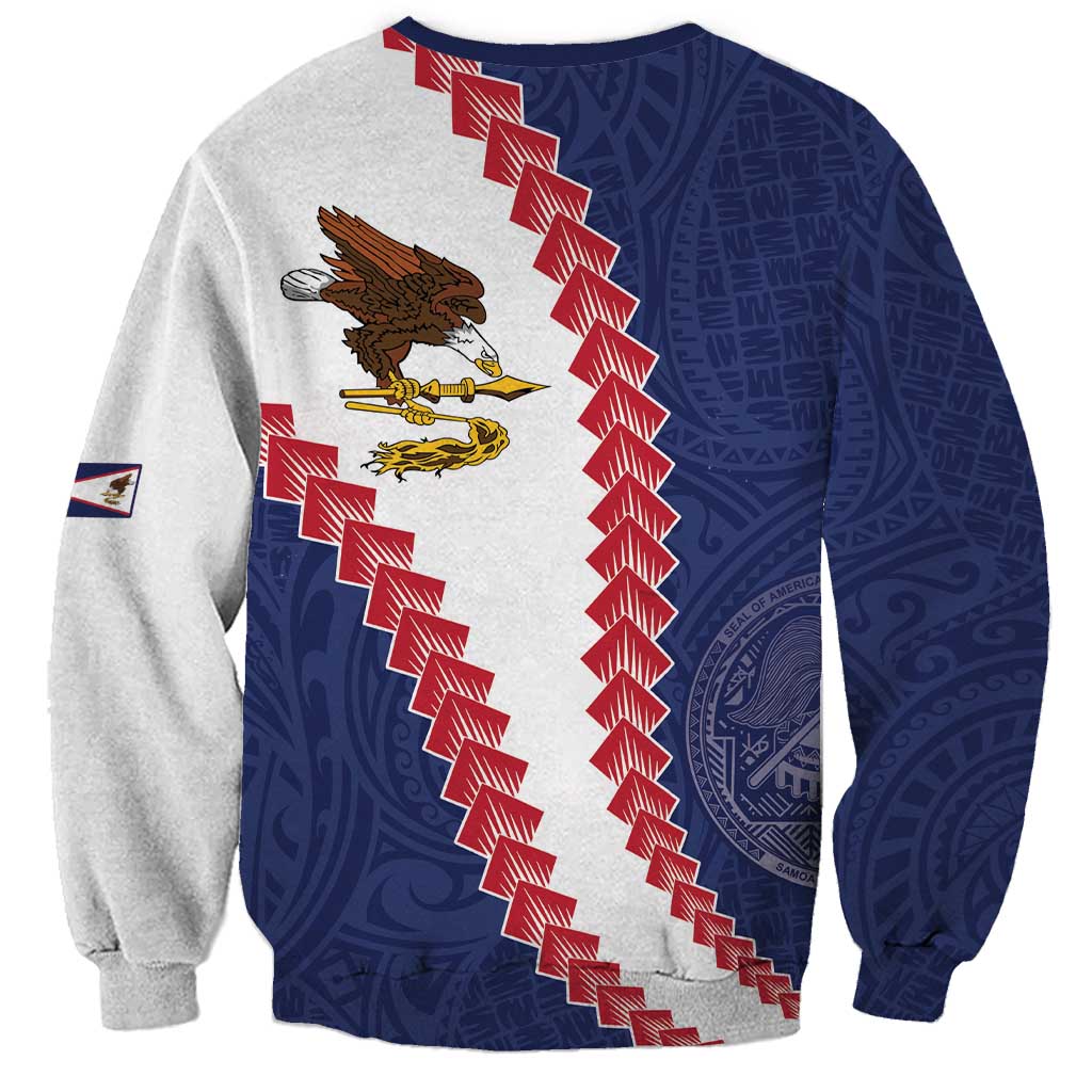 American Samoa Eagle Sweatshirt Polynesian Tribal Pattern Curve Style