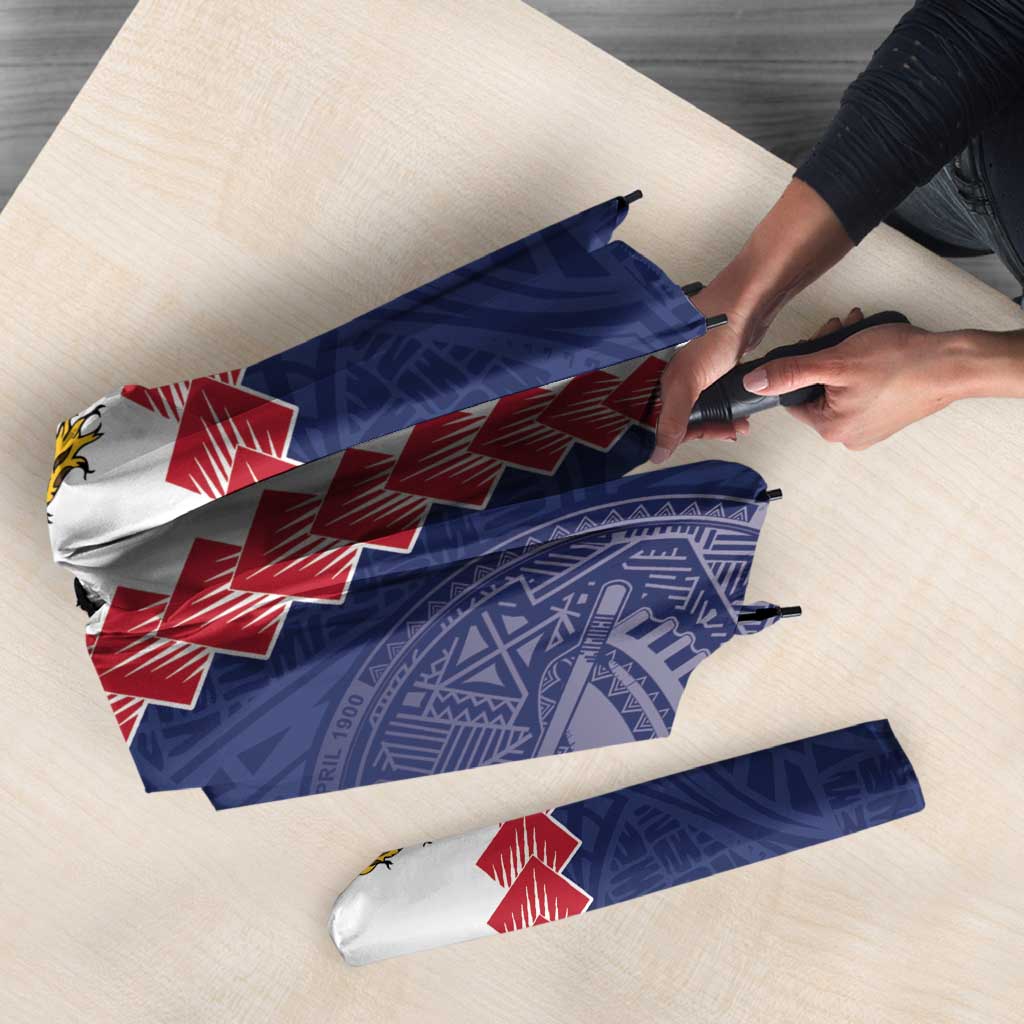 American Samoa Eagle Umbrella Polynesian Tribal Pattern Curve Style