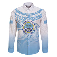 Micronesia Constitution Day Family Matching Mermaid Dress and Hawaiian Shirt Polynesian Tribal Tattoo Simple Style