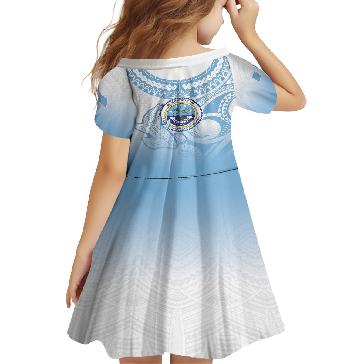 Micronesia Constitution Day Family Matching Summer Maxi Dress and Hawaiian Shirt Polynesian Tribal Tattoo Simple Style