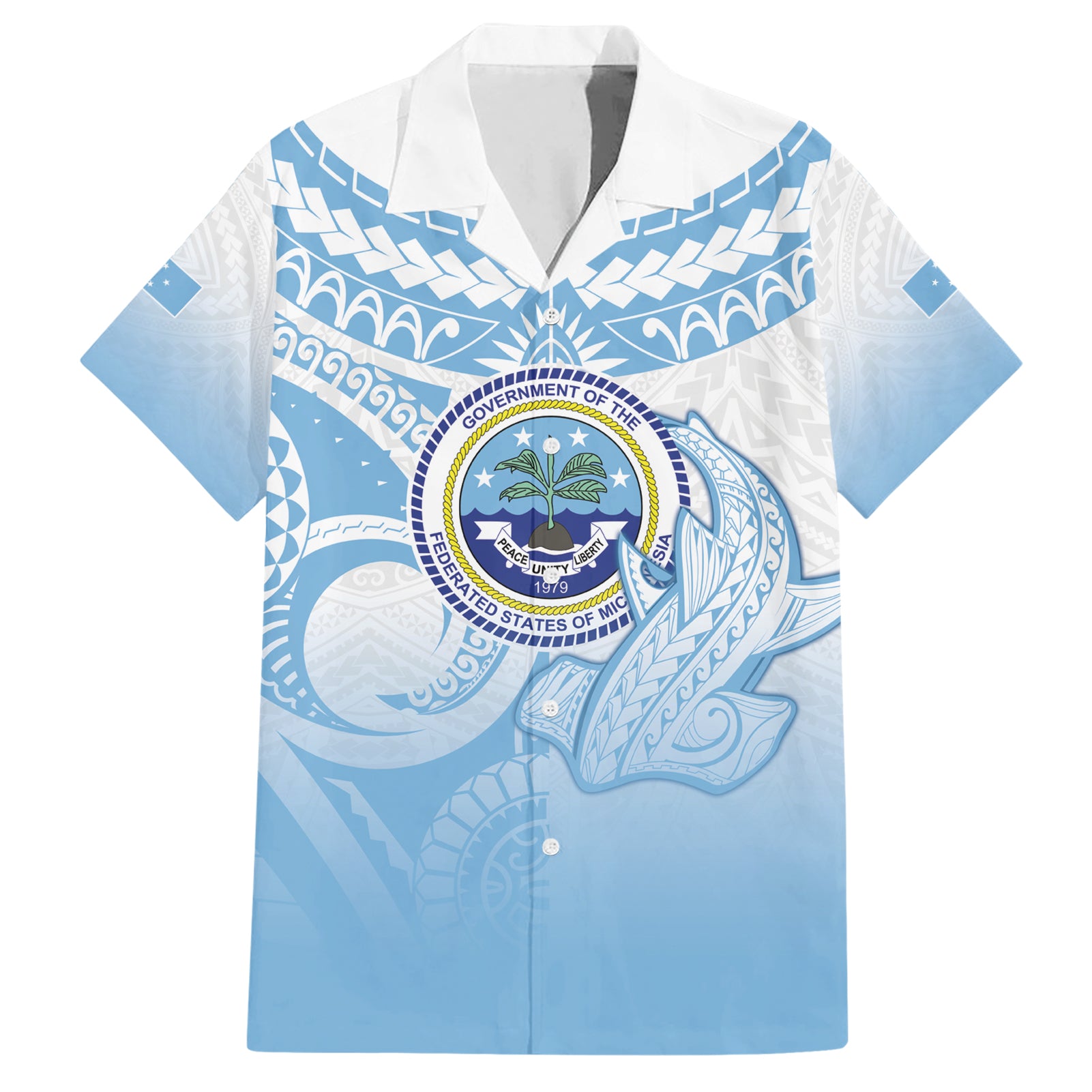 Micronesia Constitution Day Hawaiian Shirt Polynesian Tribal Tattoo Simple Style