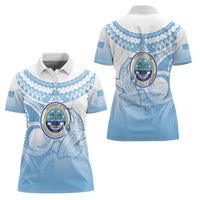 Micronesia Constitution Day Women Polo Shirt Polynesian Tribal Tattoo Simple Style