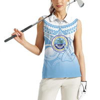 Micronesia Constitution Day Women Sleeveless Polo Shirt Polynesian Tribal Tattoo Simple Style