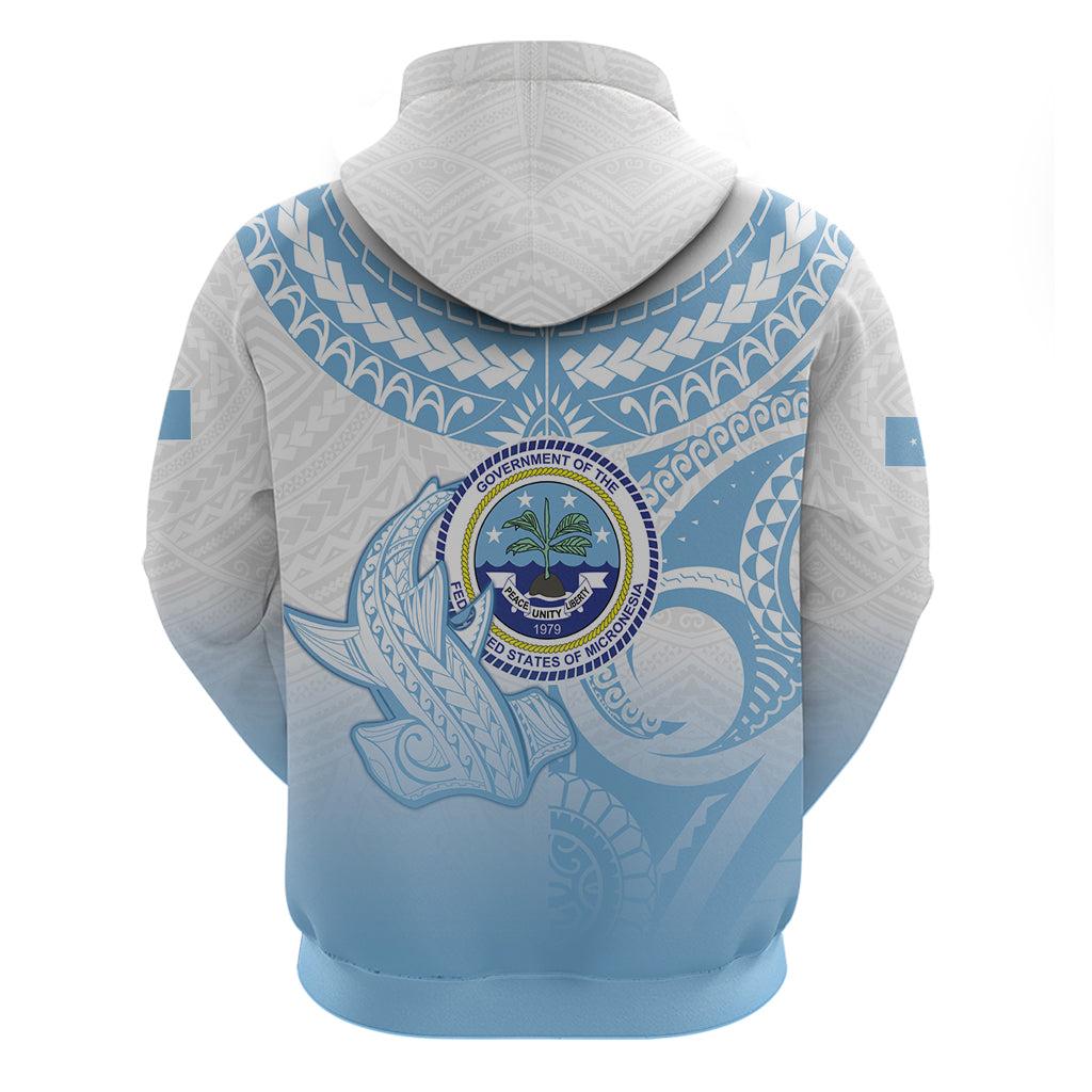 Micronesia Constitution Day Zip Hoodie Polynesian Tribal Tattoo Simple Style