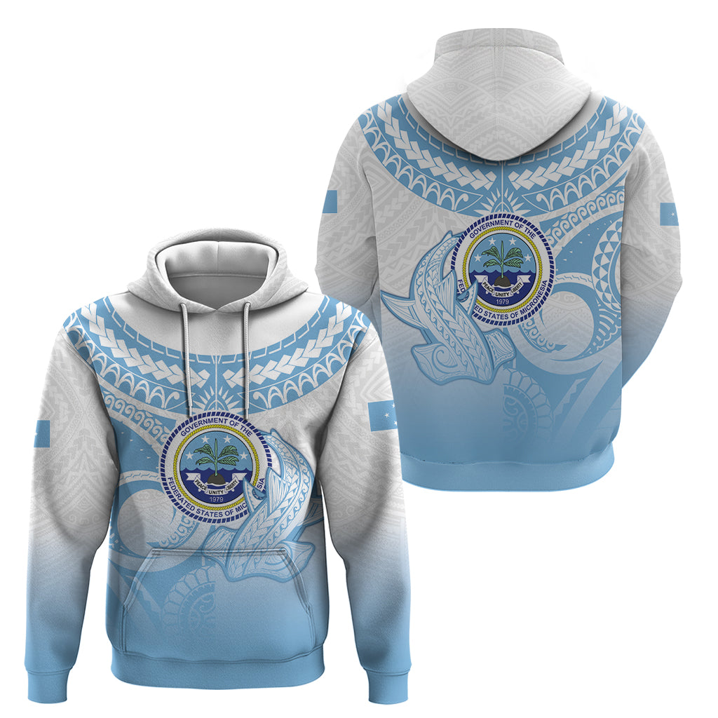Micronesia Constitution Day Zip Hoodie Polynesian Tribal Tattoo Simple Style