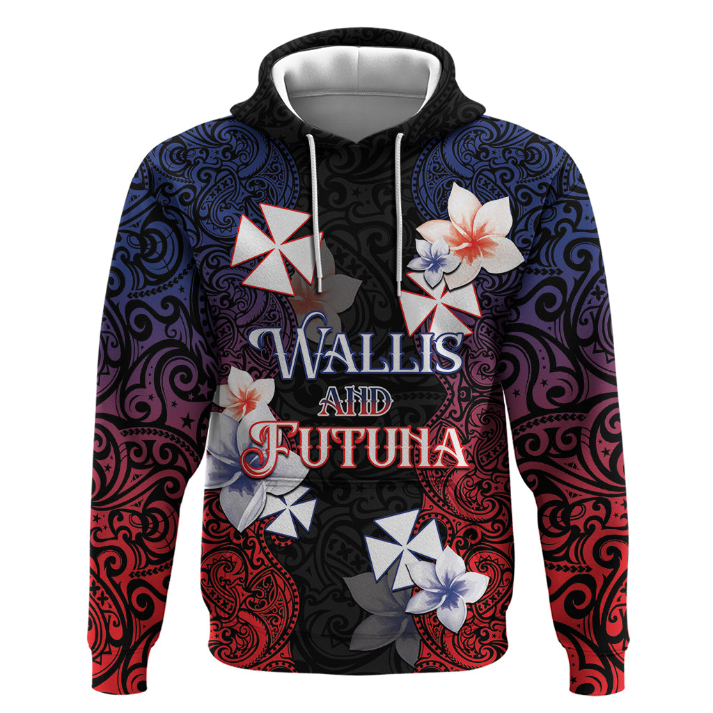 Wallis and Futuna Uvea Hoodie Victory Day With Frangipani