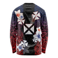 Wallis and Futuna Uvea Long Sleeve Shirt Victory Day With Frangipani