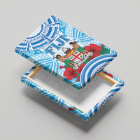Fiji Ratu Sir Lala Sukuna Day Canvas Wall Art Hibiscus Tapa Pattern